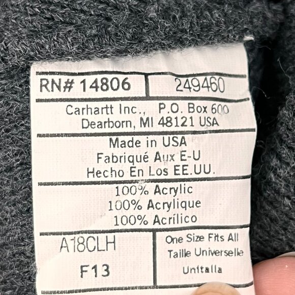 Carhartt Charcoal Gray Knit Beanie Winter Hat - Picture 4 of 6